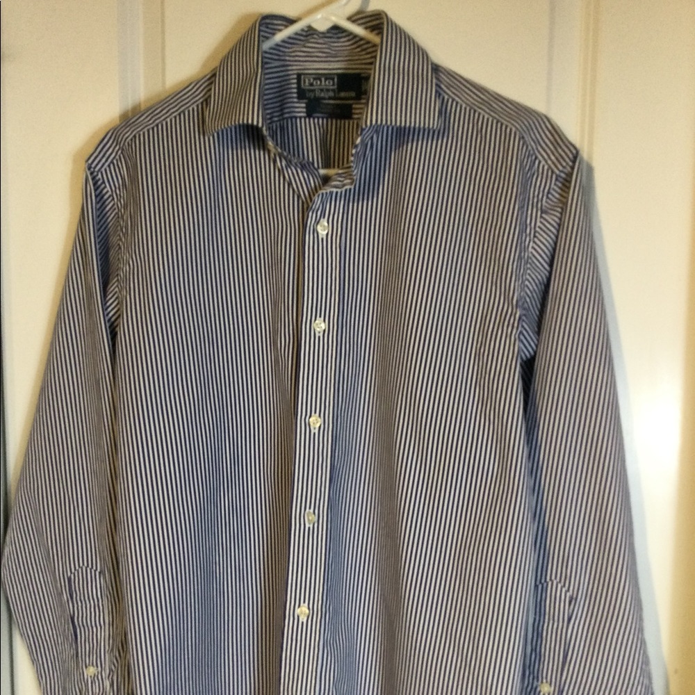 💥Polo Ralph Lauren Men’s Navy and White Striped Shirt